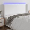 Cabecero Cama | Panel De Cabecera Con Led Cuero Sintético Blanco 203x16x118/128 Cm Cfw443319