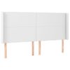 Cabecero Cama | Panel De Cabecera Con Led Cuero Sintético Blanco 203x16x118/128 Cm Cfw443319