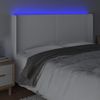 Cabecero Cama | Panel De Cabecera Con Led Cuero Sintético Blanco 203x16x118/128 Cm Cfw443319