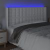 Cabecero Cama | Panel De Cabecera Con Led Cuero Sintético Blanco 203x16x118/128 Cm Cfw213604