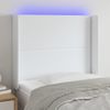 Cabecero Cama | Panel De Cabecera Con Led Cuero Sintético Blanco 83x16x118/128 Cm Cfw607114