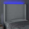 Cabecero Cama | Panel De Cabecera Con Led Cuero Sintético Blanco 83x16x118/128 Cm Cfw607114