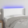 Cabecero Cama | Panel De Cabecera Con Led Cuero Sintético Blanco 83x16x78/88 Cm Cfw919091