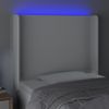 Cabecero Cama | Panel De Cabecera Con Led Cuero Sintético Blanco 93x16x118/128 Cm Cfw565790