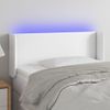 Cabecero Cama | Panel De Cabecera Con Led Cuero Sintético Blanco 93x16x78/88 Cm Cfw159617