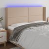 Cabecero Cama | Panel De Cabecera Con Led Cuero Sintético Capuchino 203x16x118/128cm Cfw751621