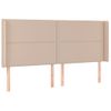 Cabecero Cama | Panel De Cabecera Con Led Cuero Sintético Capuchino 203x16x118/128cm Cfw751621