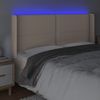 Cabecero Cama | Panel De Cabecera Con Led Cuero Sintético Capuchino 203x16x118/128cm Cfw751621