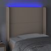 Cabecero Cama | Panel De Cabecera Con Led Cuero Sintético Capuchino 83x16x118/128 Cm Cfw175443