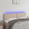 Cabecero Cama | Panel De Cabecera Con Led Cuero Sintético Color Capuchino 144x5x78/88 Cm Cfw273943