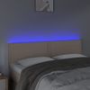 Cabecero Cama | Panel De Cabecera Con Led Cuero Sintético Color Capuchino 144x5x78/88 Cm Cfw273943