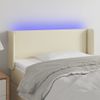 Cabecero Cama | Panel De Cabecera Con Led Cuero Sintético Crema 103x16x78/88 Cm Cfw487192