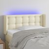 Cabecero Cama | Panel De Cabecera Con Led Cuero Sintético Crema 103x16x78/88 Cm Cfw293762