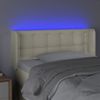 Cabecero Cama | Panel De Cabecera Con Led Cuero Sintético Crema 103x16x78/88 Cm Cfw293762