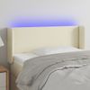 Cabecero Cama | Panel De Cabecera Con Led Cuero Sintético Crema 103x16x78/88 Cm Cfw467504