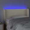 Cabecero Cama | Panel De Cabecera Con Led Cuero Sintético Crema 103x16x78/88 Cm Cfw467504