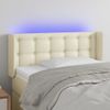 Cabecero Cama | Panel De Cabecera Con Led Cuero Sintético Crema 83x16x78/88 Cm Cfw566037