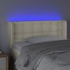 Cabecero Cama | Panel De Cabecera Con Led Cuero Sintético Crema 83x16x78/88 Cm Cfw566037