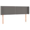 Cabecero Cama | Panel De Cabecera Con Led Cuero Sintético Gris 147x16x78/88 Cm Cfw985918