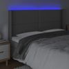 Cabecero Cama | Panel De Cabecera Con Led Cuero Sintético Gris 163x16x118/128cm Cfw426396