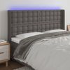 Cabecero Cama | Panel De Cabecera Con Led Cuero Sintético Gris 183x16x118/128 Cm Cfw703705