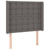 Cabecero Cama | Panel De Cabecera Con Led Cuero Sintético Gris 93x16x118/128cm Cfw798937