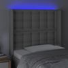 Cabecero Cama | Panel De Cabecera Con Led Cuero Sintético Gris 93x16x118/128cm Cfw798937