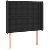 Cabecero Cama | Panel De Cabecera Con Led Cuero Sintético Negro 103x16x118/128 Cm Cfw537107