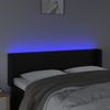 Cabecero Cama | Panel De Cabecera Con Led Cuero Sintético Negro 147x16x78/88 Cm Cfw697013