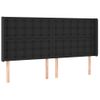 Cabecero Cama | Panel De Cabecera Con Led Cuero Sintético Negro 163x16x118/128 Cm Cfw751031