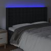 Cabecero Cama | Panel De Cabecera Con Led Cuero Sintético Negro 163x16x118/128 Cm Cfw751031