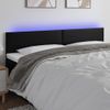 Cabecero Cama | Panel De Cabecera Con Led Cuero Sintético Negro 200x5x78/88 Cm Cfw439767