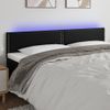 Cabecero Cama | Panel De Cabecera Con Led Cuero Sintético Negro 200x5x78/88 Cm Cfw162836