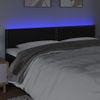 Cabecero Cama | Panel De Cabecera Con Led Cuero Sintético Negro 200x5x78/88 Cm Cfw162836