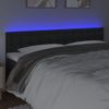 Cabecero Cama | Panel De Cabecera Con Led Cuero Sintético Negro 200x5x78/88 Cm Cfw844369