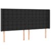 Cabecero Cama | Panel De Cabecera Con Led Cuero Sintético Negro 203x16x118/128 Cm Cfw269146