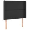 Cabecero Cama | Panel De Cabecera Con Led Cuero Sintético Negro 83x16x118/128 Cm Cfw679120