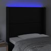 Cabecero Cama | Panel De Cabecera Con Led Cuero Sintético Negro 83x16x118/128 Cm Cfw825240