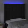 Cabecero Cama | Panel De Cabecera Con Led Cuero Sintético Negro 83x16x118/128 Cm Cfw883242