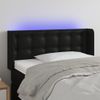 Cabecero Cama | Panel De Cabecera Con Led Cuero Sintético Negro 83x16x78/88 Cm Cfw290942