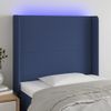 Cabecero Cama | Panel De Cabecera Con Led De Tela Azul 103x16x118/128 Cm Cfw825816