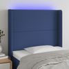 Cabecero Cama | Panel De Cabecera Con Led De Tela Azul 103x16x118/128 Cm Cfw914706