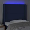 Cabecero Cama | Panel De Cabecera Con Led De Tela Azul 103x16x118/128 Cm Cfw914706