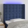 Cabecero Cama | Panel De Cabecera Con Led De Tela Azul 103x16x118/128 Cm Cfw660887