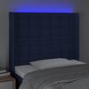 Cabecero Cama | Panel De Cabecera Con Led De Tela Azul 103x16x118/128 Cm Cfw660887