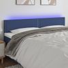 Cabecero Cama | Panel De Cabecera Con Led De Tela Azul 180x5x78/88 Cm Cfw501255