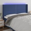 Cabecero Cama | Panel De Cabecera Con Led De Tela Azul 203x16x118/128 Cm Cfw862693