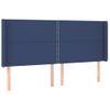 Cabecero Cama | Panel De Cabecera Con Led De Tela Azul 203x16x118/128 Cm Cfw862693