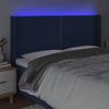 Cabecero Cama | Panel De Cabecera Con Led De Tela Azul 203x16x118/128 Cm Cfw862693