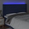 Cabecero Cama | Panel De Cabecera Con Led De Tela Azul 203x16x118/128 Cm Cfw601948